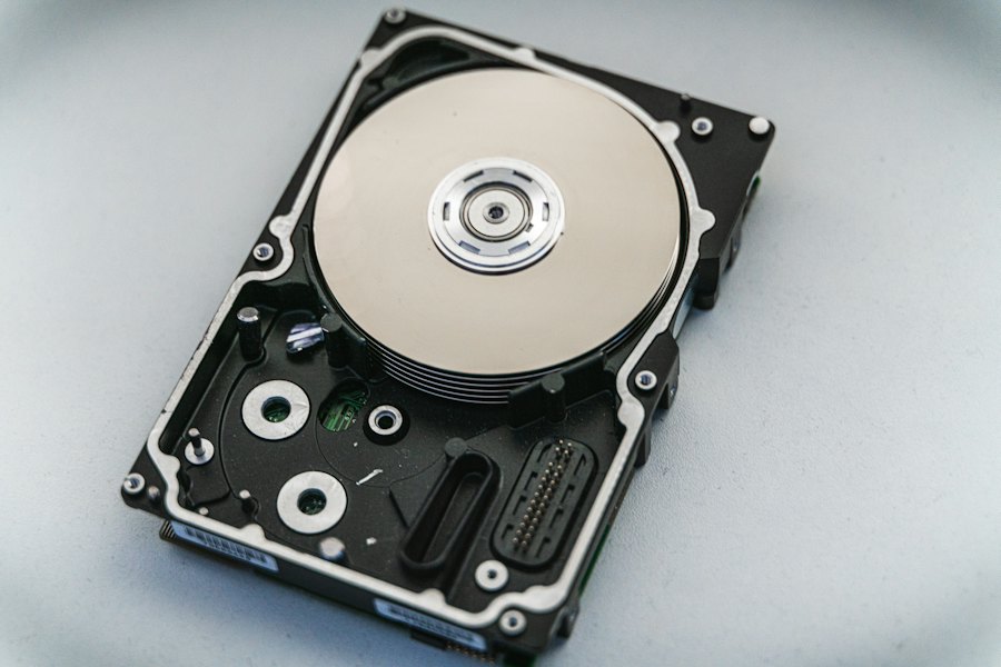 An opened hard drive (stock photo)